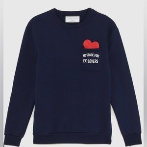 Zara Crew Neck Sweater “No Space For Ex Lovers”